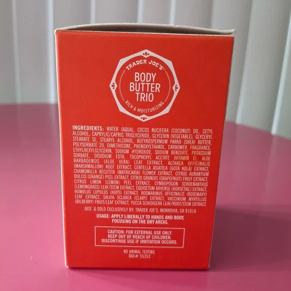 Trader Joe's Body Butter Trio Almond Honey Lemon Verbena Frosted Berry Set 9 oz - Picture 2 of 6